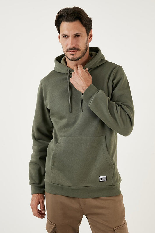 Slim Fit Hooded Kangaroo Pocket Soft Lined Sweatshirt 5905281