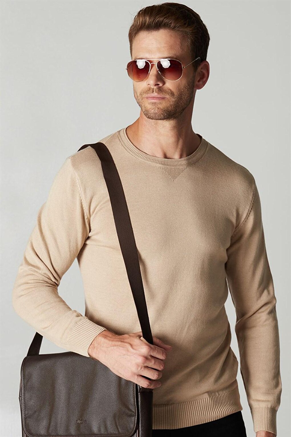 Slim Fit Crew Neck Men's Sweater