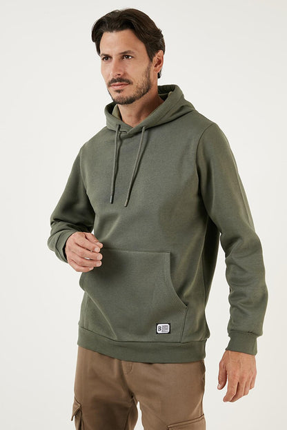 Slim Fit Hooded Kangaroo Pocket Soft Lined Sweatshirt 5905281