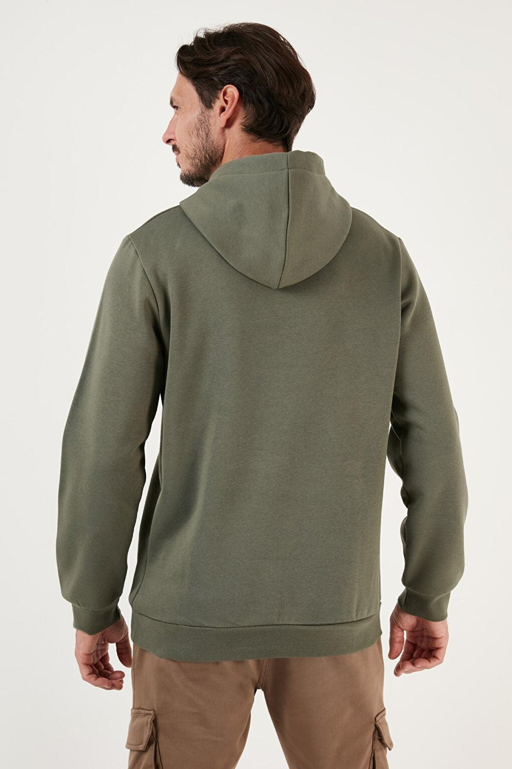 Slim Fit Hooded Kangaroo Pocket Soft Lined Sweatshirt 5905281