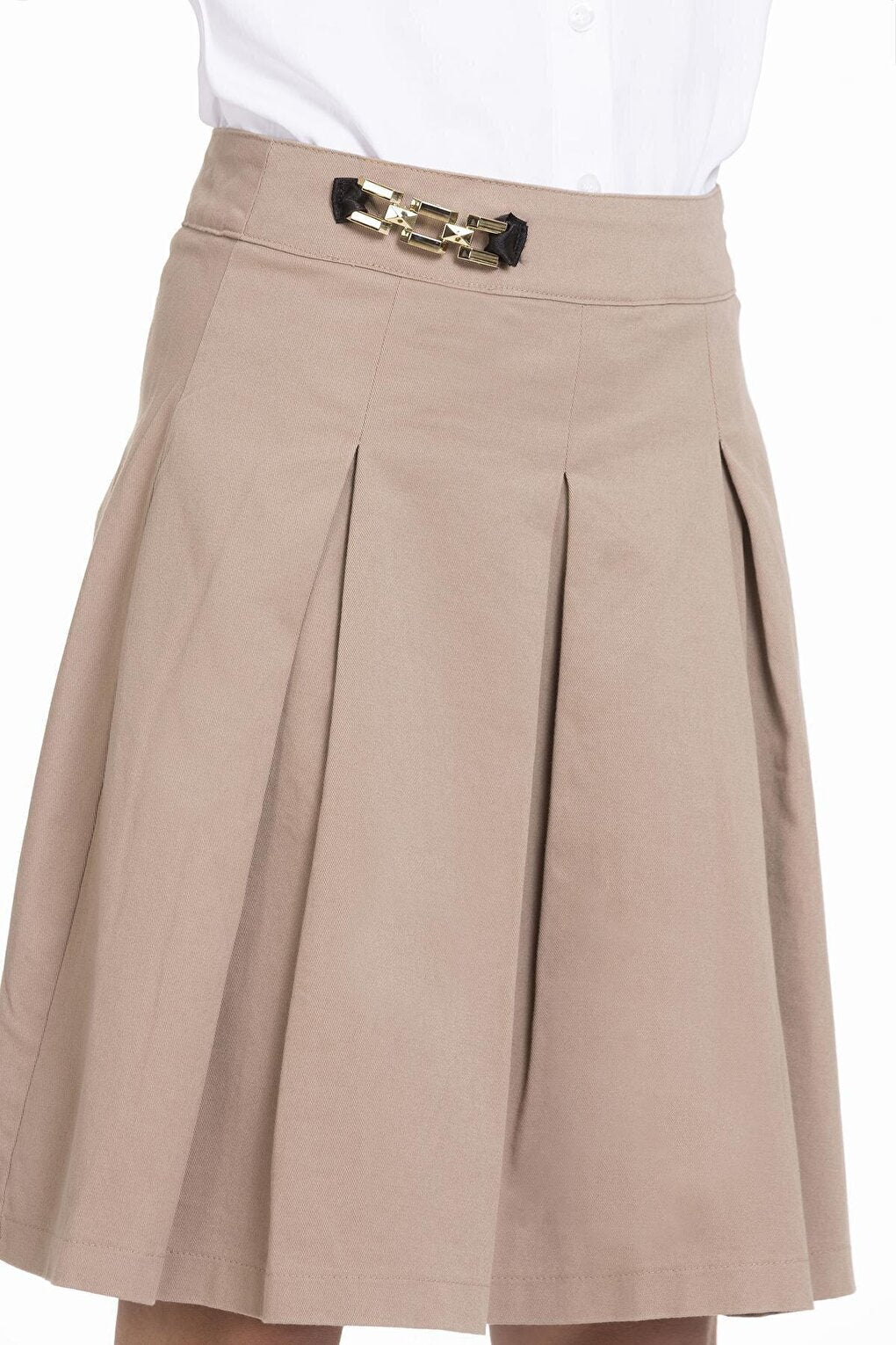 Girl's Pleated / Buckle Gabardine Skirt 9-14 Years Lx250