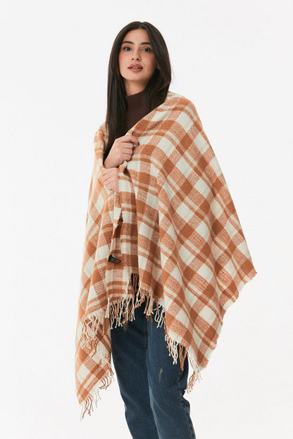 Plaid Patterned Soft Textured Shawl