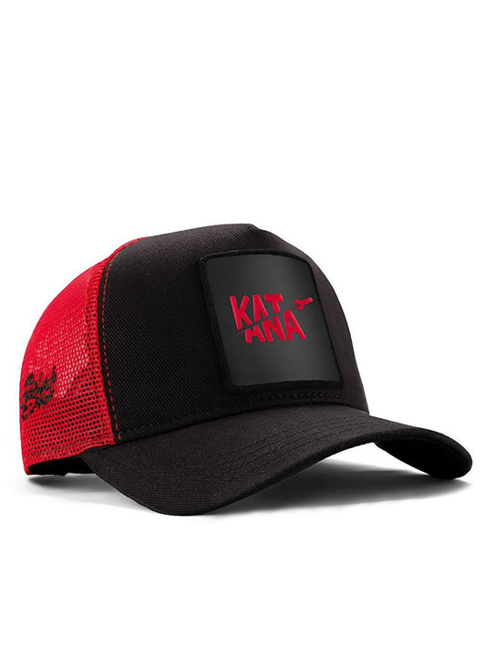 V1 Trucker Katana - 1 Unisex Black-Red Hat (Cap) with Code Logo