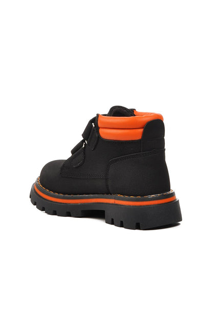 Ctaye-P Black-Orange Children's Boots with Fleece Inside