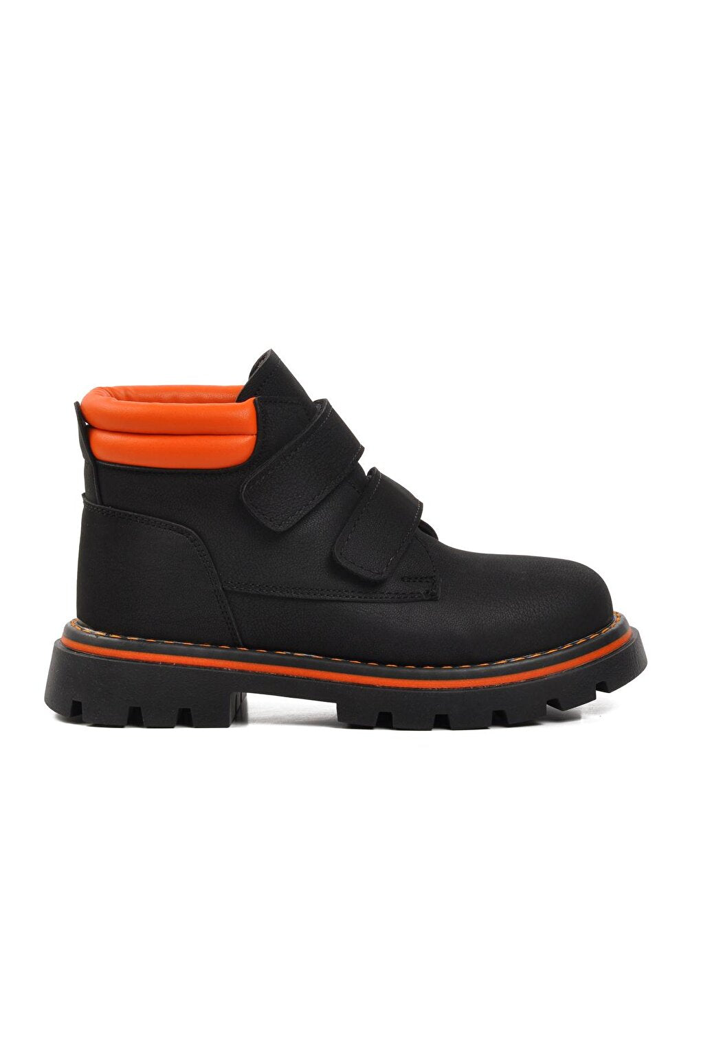 Ctaye-F Black-Orange Kids Boots with Fleece Inside