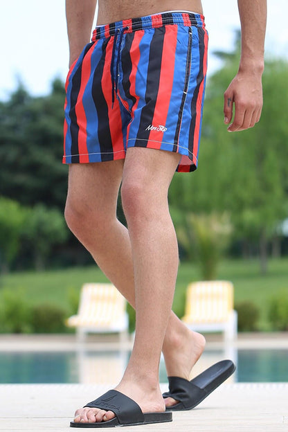 Red Striped Men's Swim Shorts 6852