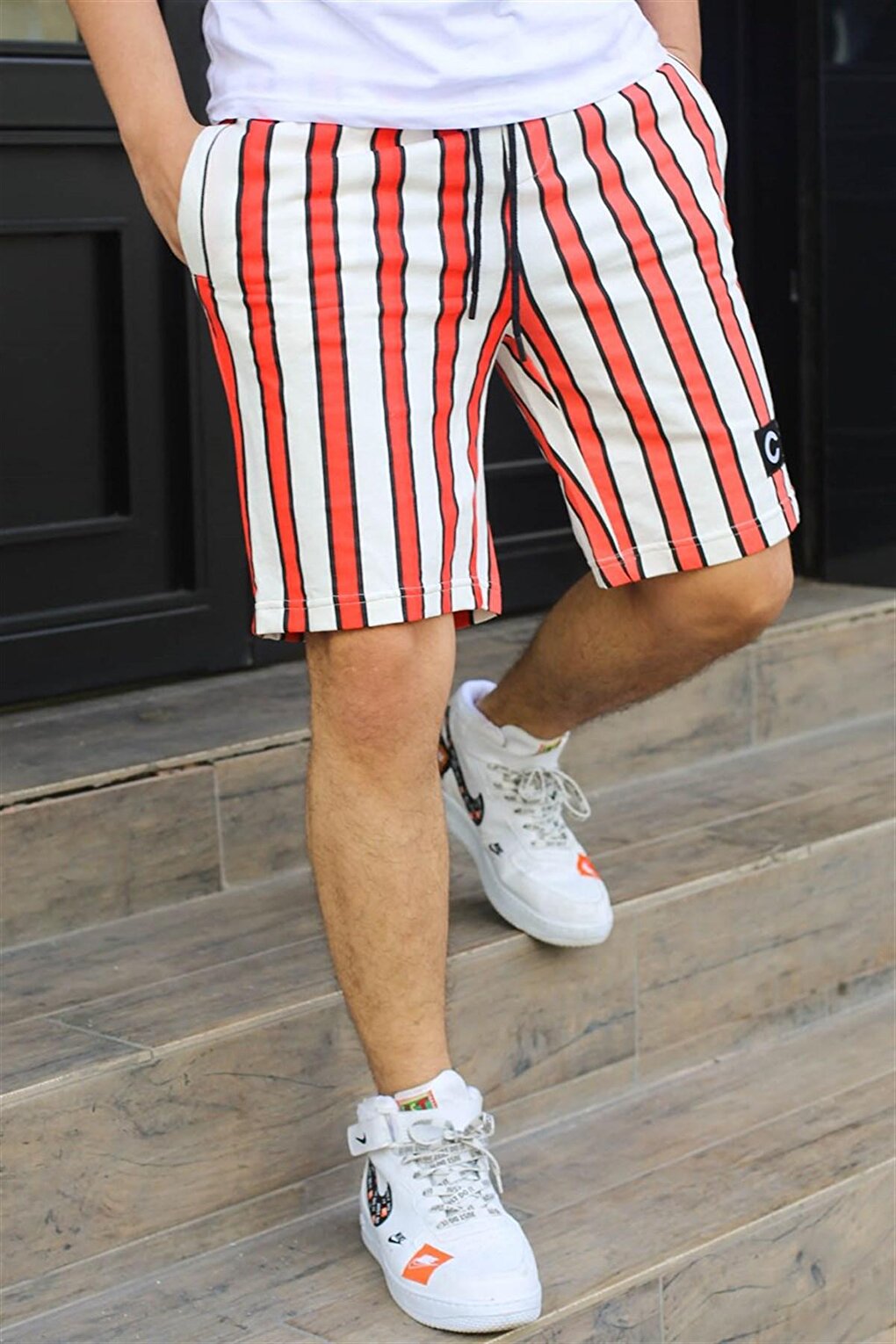 Striped Orange Daily Shorts 2915