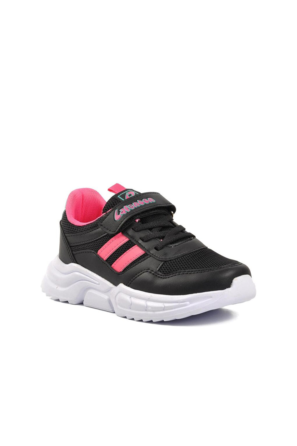 719-F Black-Fuchsia Kids Sports Shoes