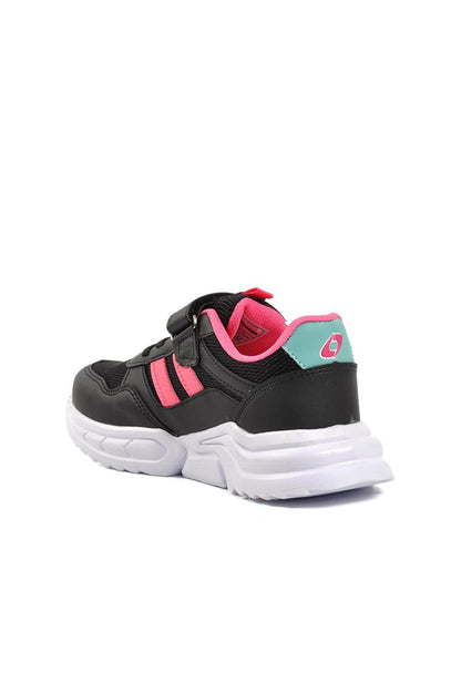 719-F Black-Fuchsia Kids Sports Shoes