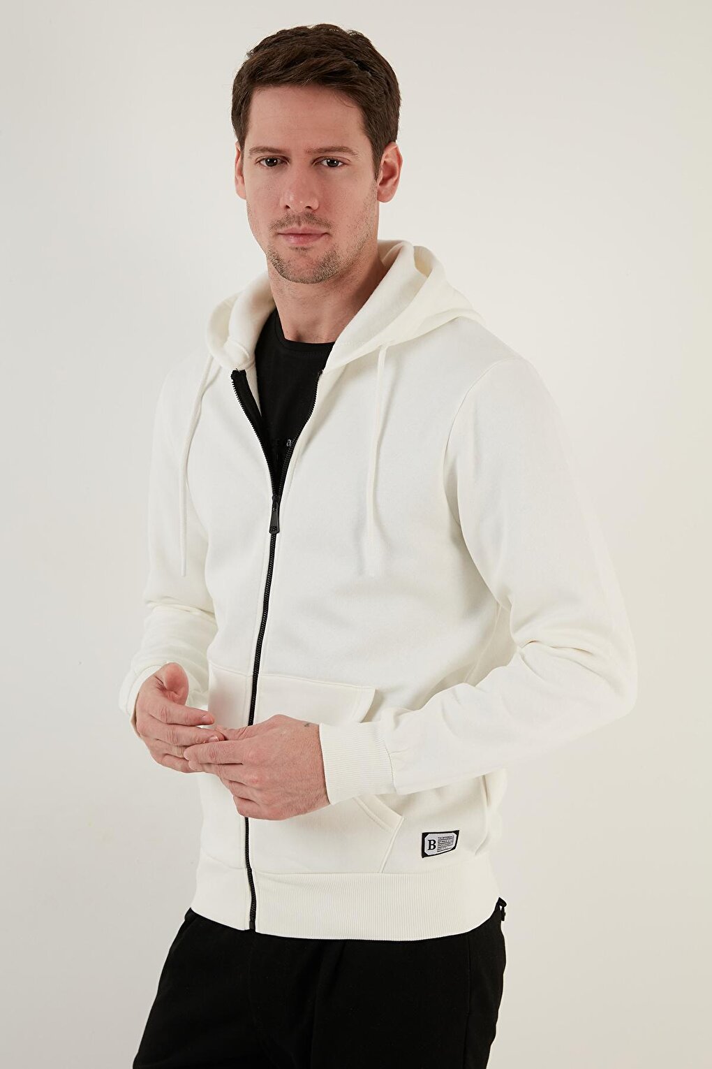 Slim Fit Hooded Zippered Soft Lined Winter Sweat 5905340