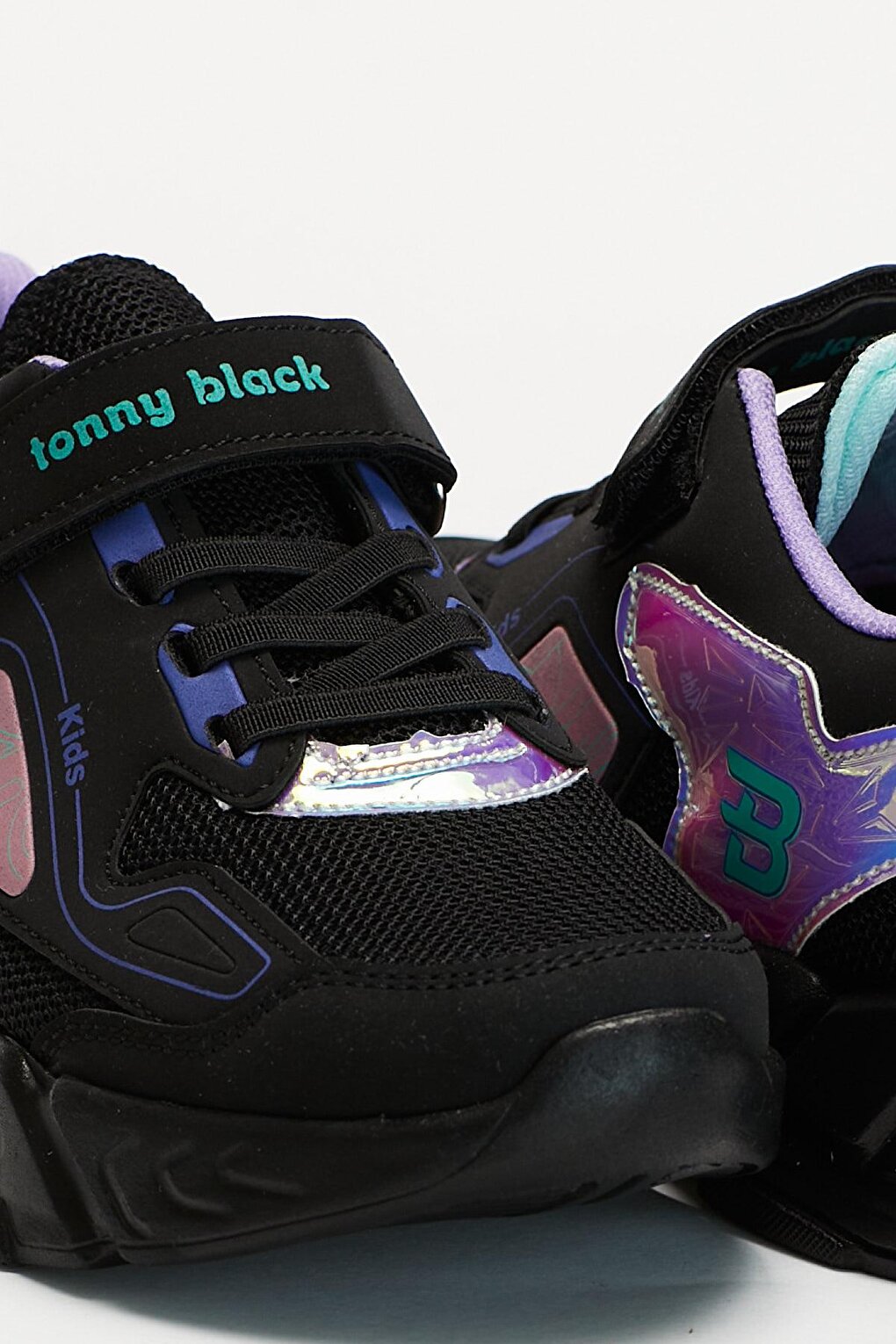 Children's Unisex Black Hologram Sports Shoes Tbz31