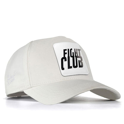 V1 Baseball Fight Club - Unisex White Hat (Cap) with 10 Code Logo