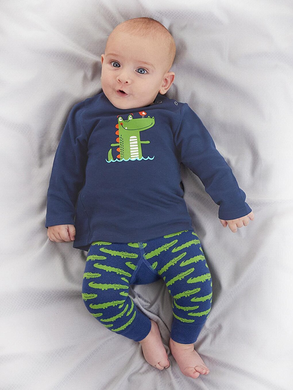 Crocodile Baby Boy Tshirt, Tights-Pants Set