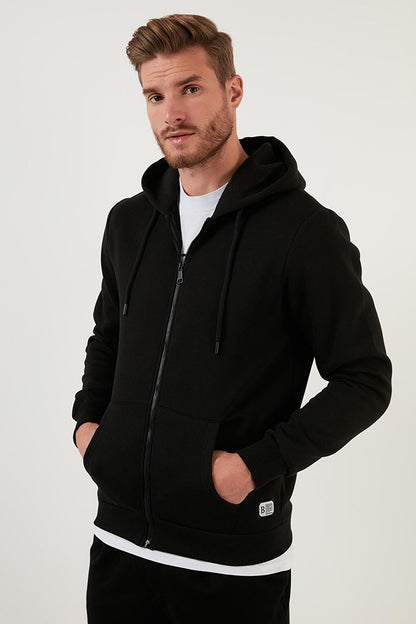 Slim Fit Hooded Zippered Soft Lined Winter Sweat 5905340