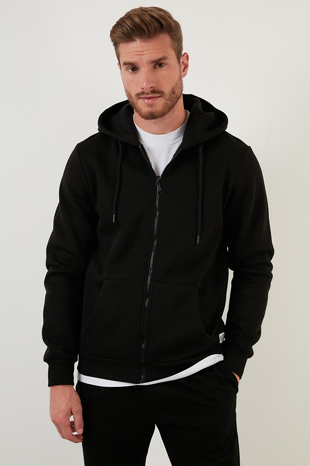 Slim Fit Hooded Zippered Soft Lined Winter Sweat 5905340