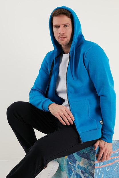 Slim Fit Hooded Zippered Soft Lined Winter Sweat 5905340