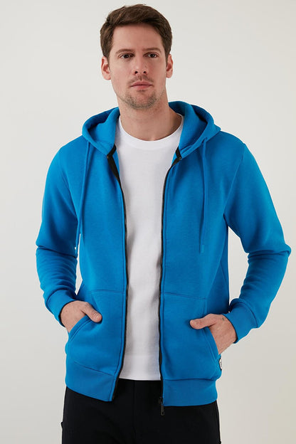 Slim Fit Hooded Zippered Soft Lined Winter Sweat 5905340