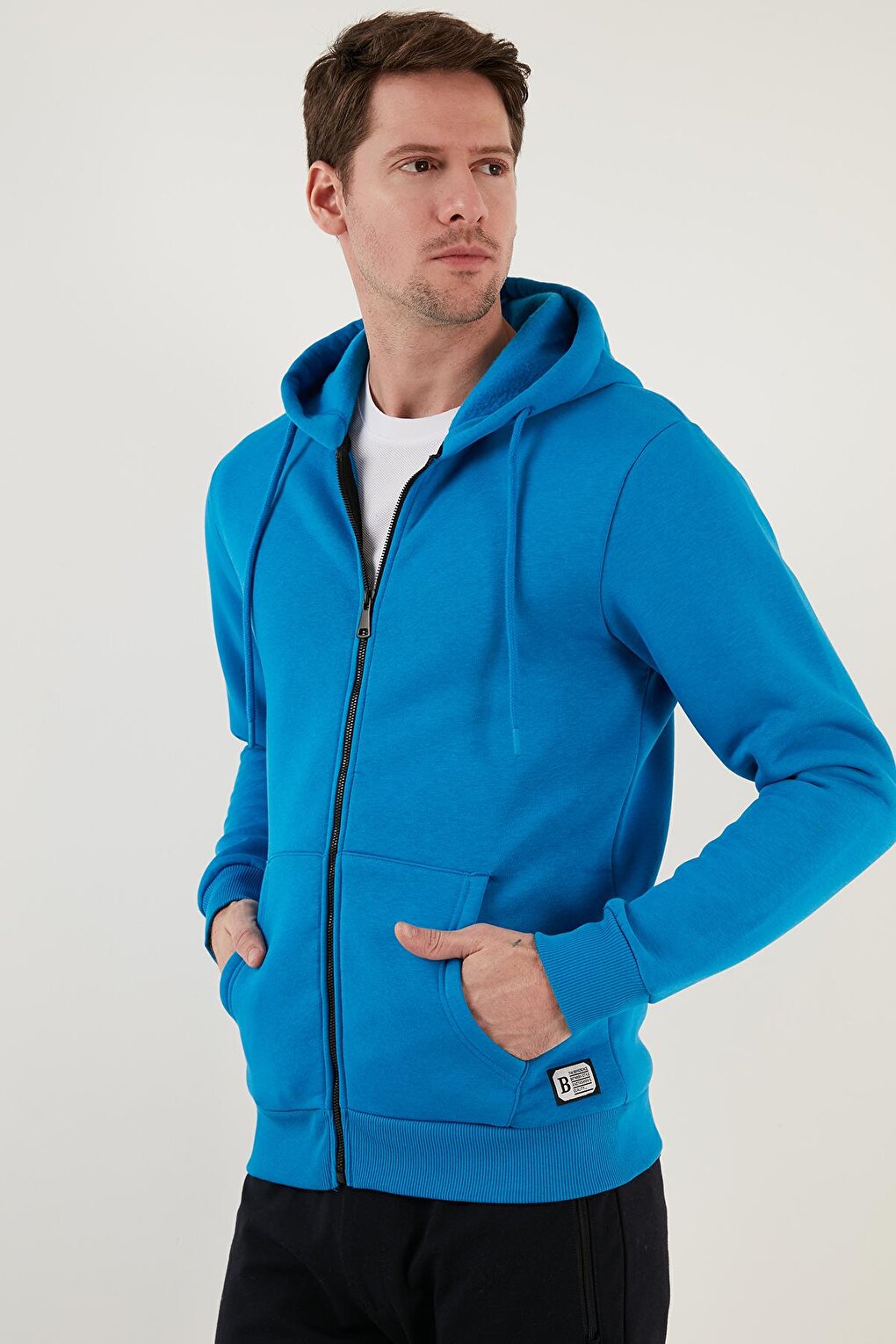 Slim Fit Hooded Zippered Soft Lined Winter Sweat 5905340