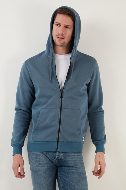 Slim Fit Hooded Zippered Soft Lined Winter Sweat 5905340