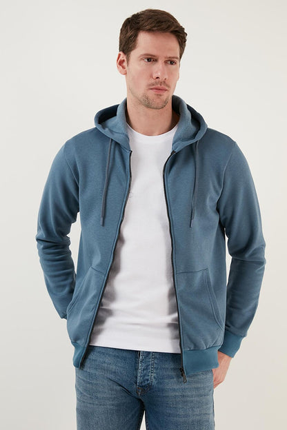 Slim Fit Hooded Zippered Soft Lined Winter Sweat 5905340