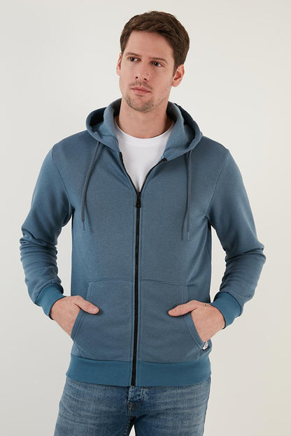 Slim Fit Hooded Zippered Soft Lined Winter Sweat 5905340