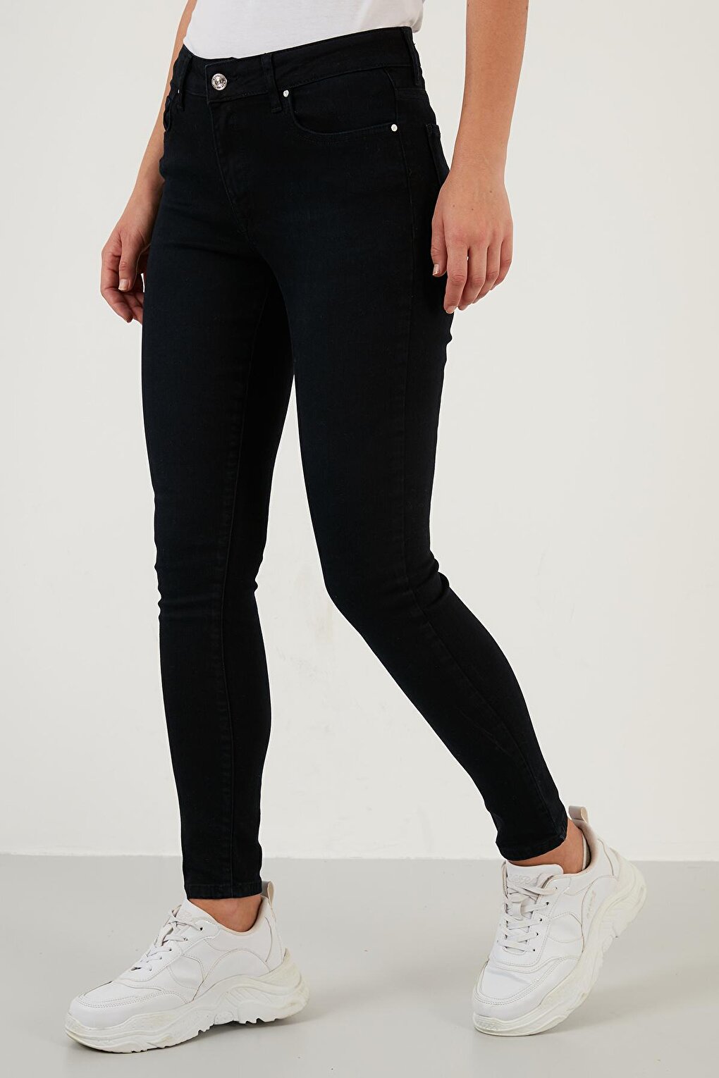 Cotton High Waist Skinny Fit Skinny Jeans 639ISABEL