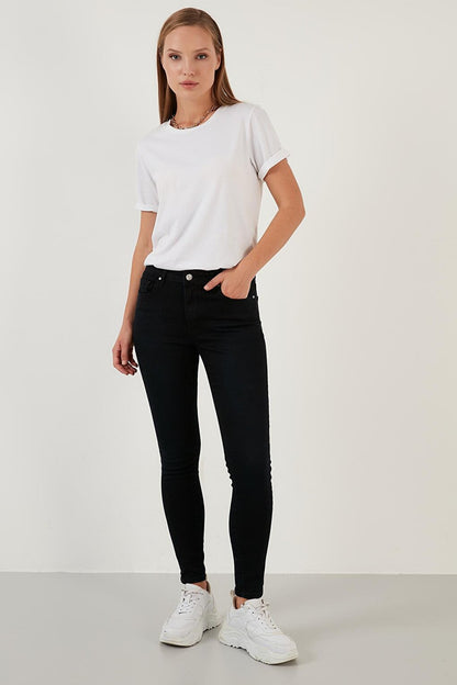 Cotton High Waist Skinny Fit Skinny Jeans 639ISABEL