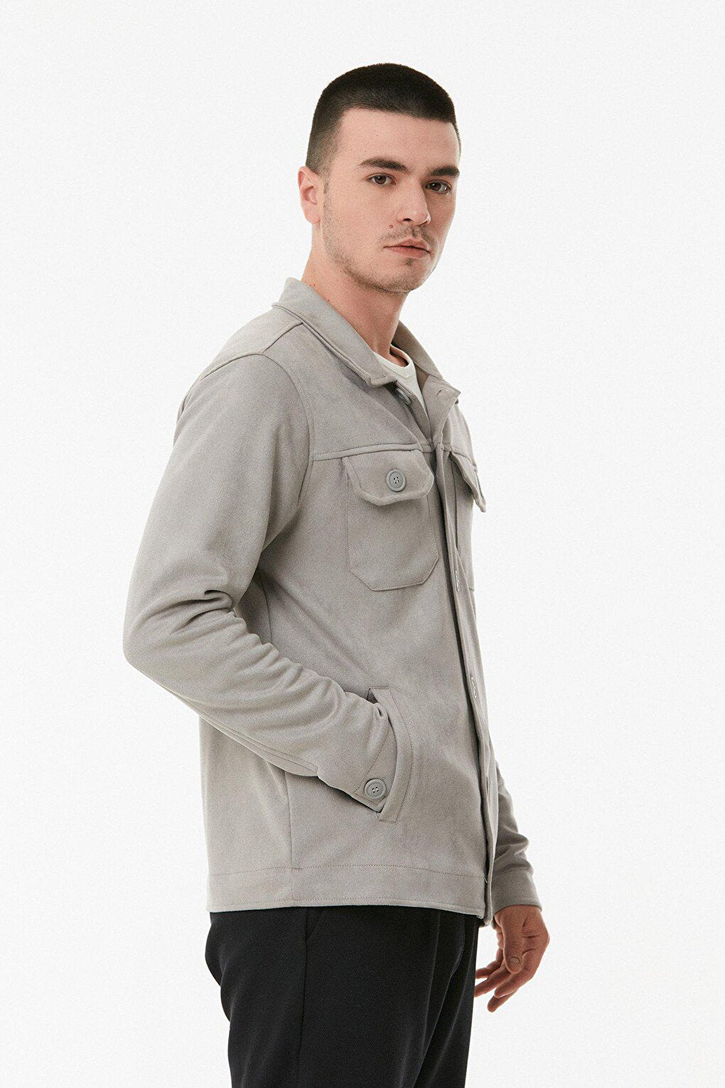 Suede Double Pocket Jacket