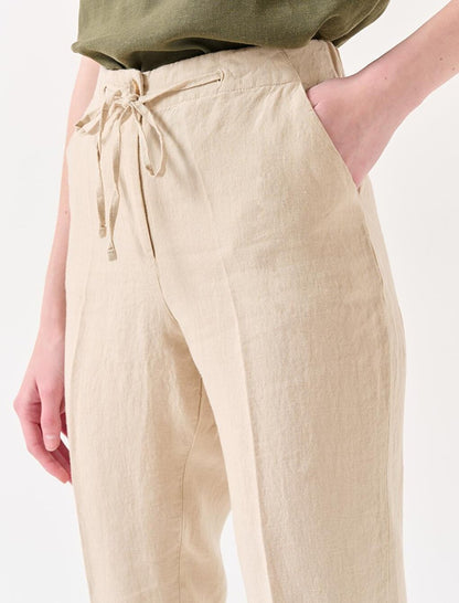 Stone Normal Leg Normal Waist Woven Linen Trousers