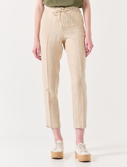 Stone Normal Leg Normal Waist Woven Linen Trousers