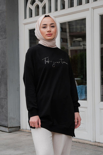 Women's Crew Neck Sweat Black