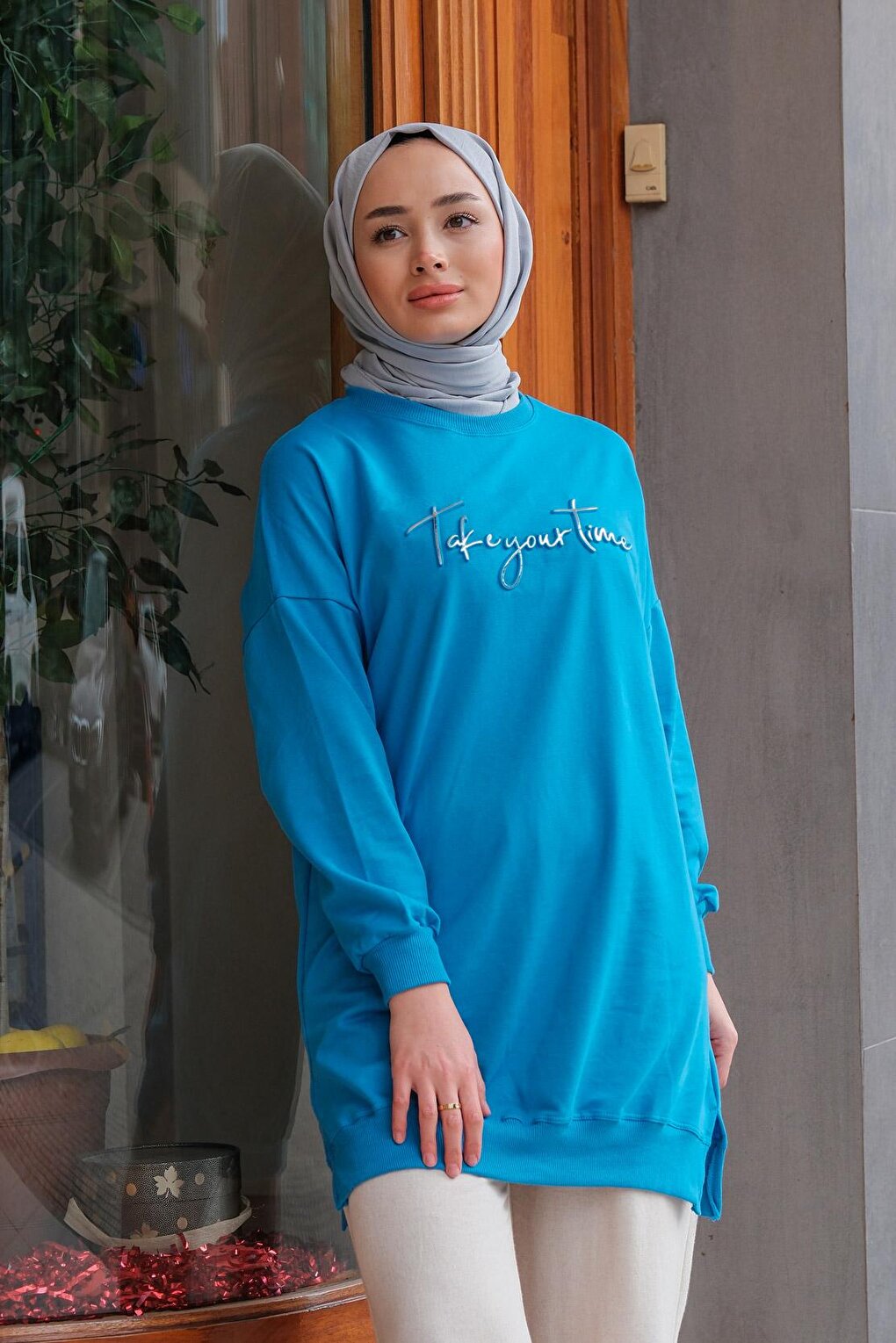 Women's Crew Neck Sweat Blue