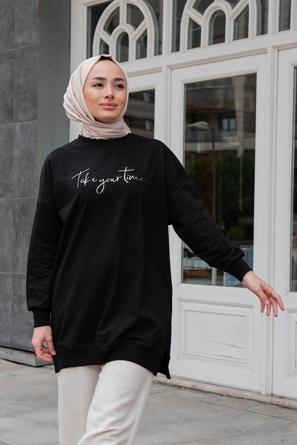 Women's Crew Neck Sweat Black