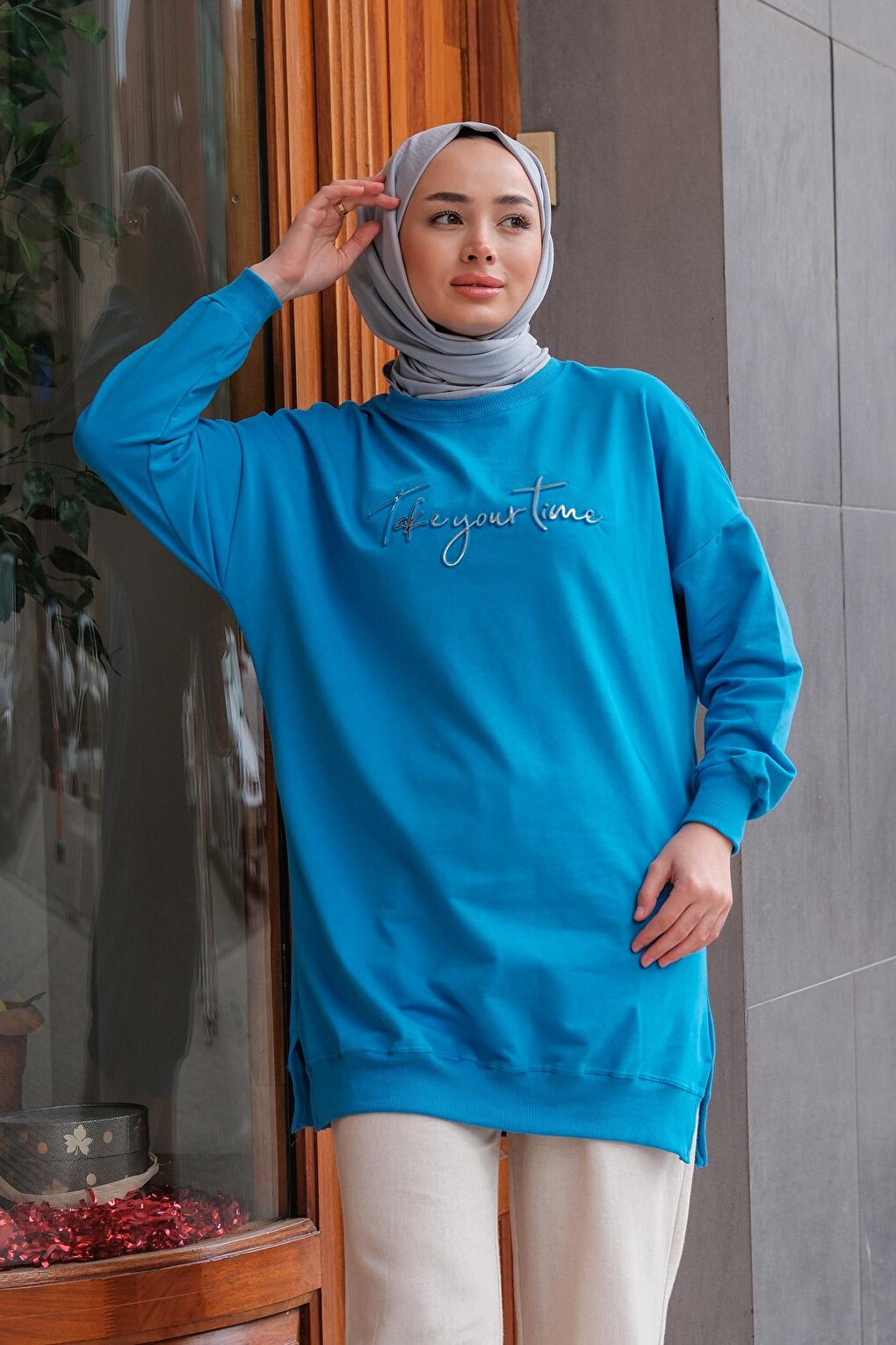 Women's Crew Neck Sweat Blue