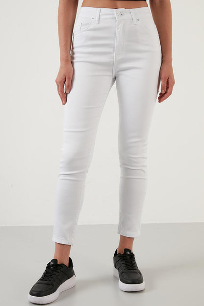 Cotton High Waist Skinny Fit Jeans 58717150