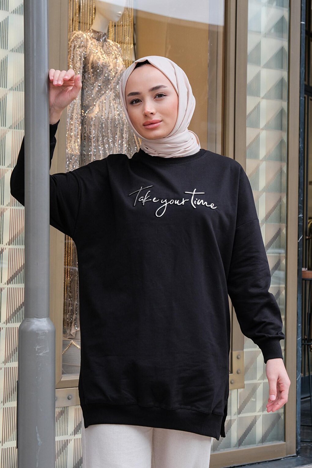 Women's Crew Neck Sweat Black