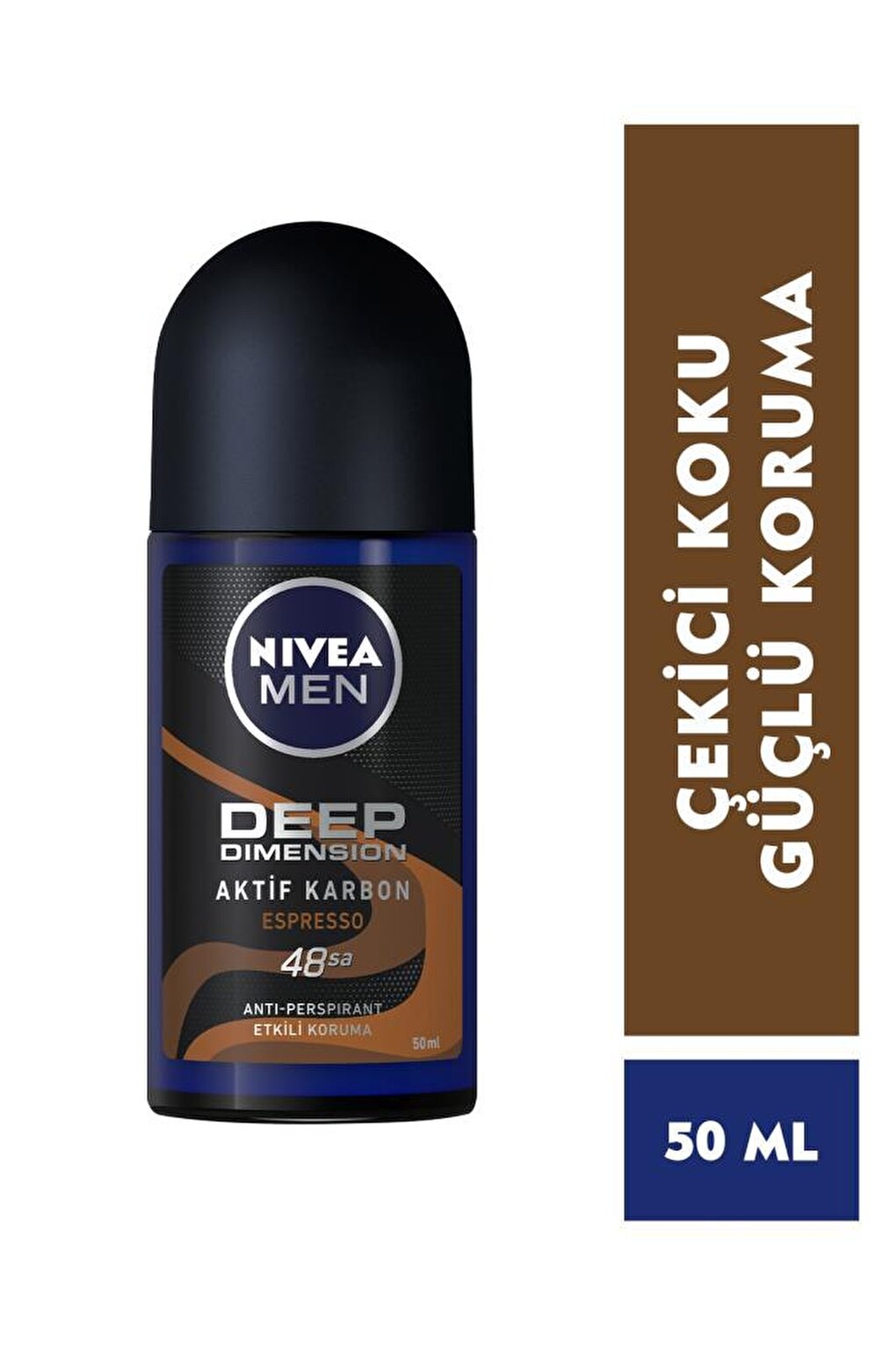 Men's Roll On Deodorant Deep Dimension Espresso, 48 Hours Anti-Perspirant Protection, 50 ml