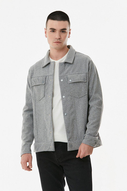 Snap Fastener Double Pocket Jacket