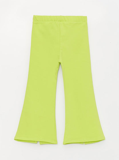 Girl's Slit and Elastic Waist Seasonal Trousers