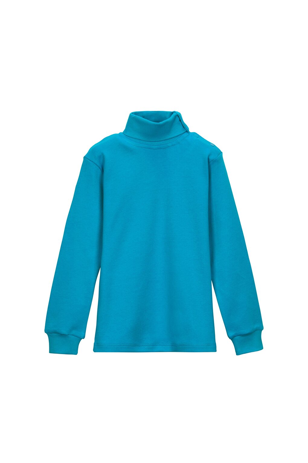 Dark Turquoise Girl's Full Fisherman Long Sleeve Snap T-Shirt