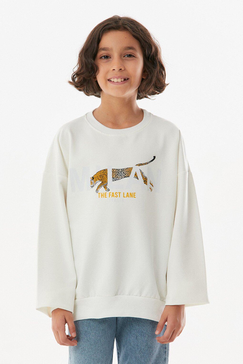 Printed Crew Neck Unisex Sweatshirt