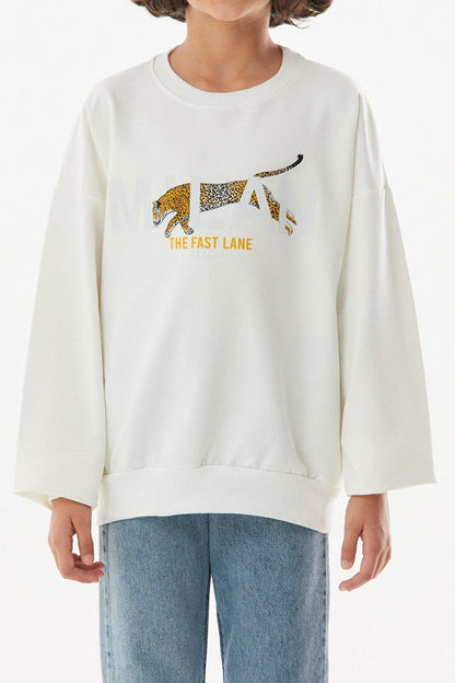 Printed Crew Neck Unisex Sweatshirt