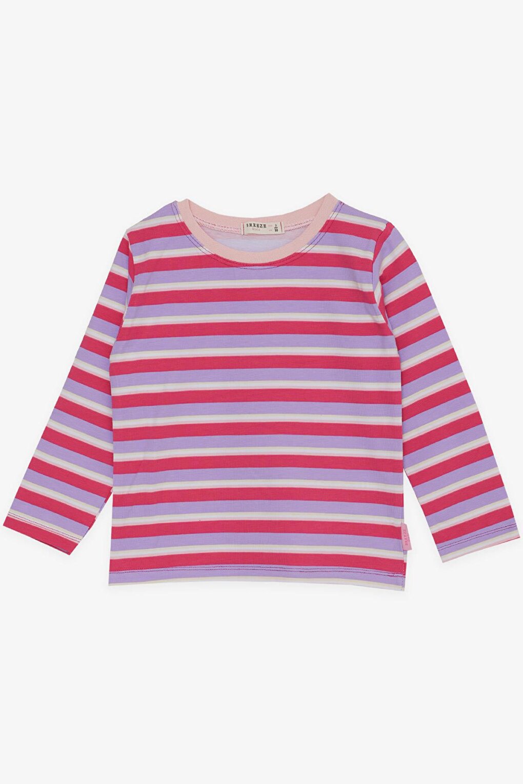 Girl's Long Sleeve T-Shirt Striped Mixed Color (Age 3-7)