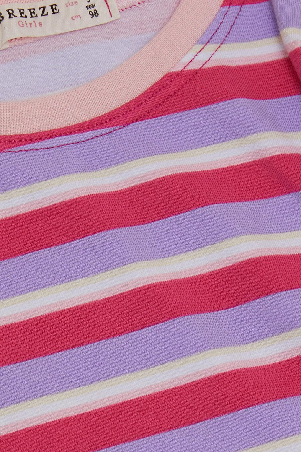 Girl's Long Sleeve T-Shirt Striped Mixed Color (Age 3-7)