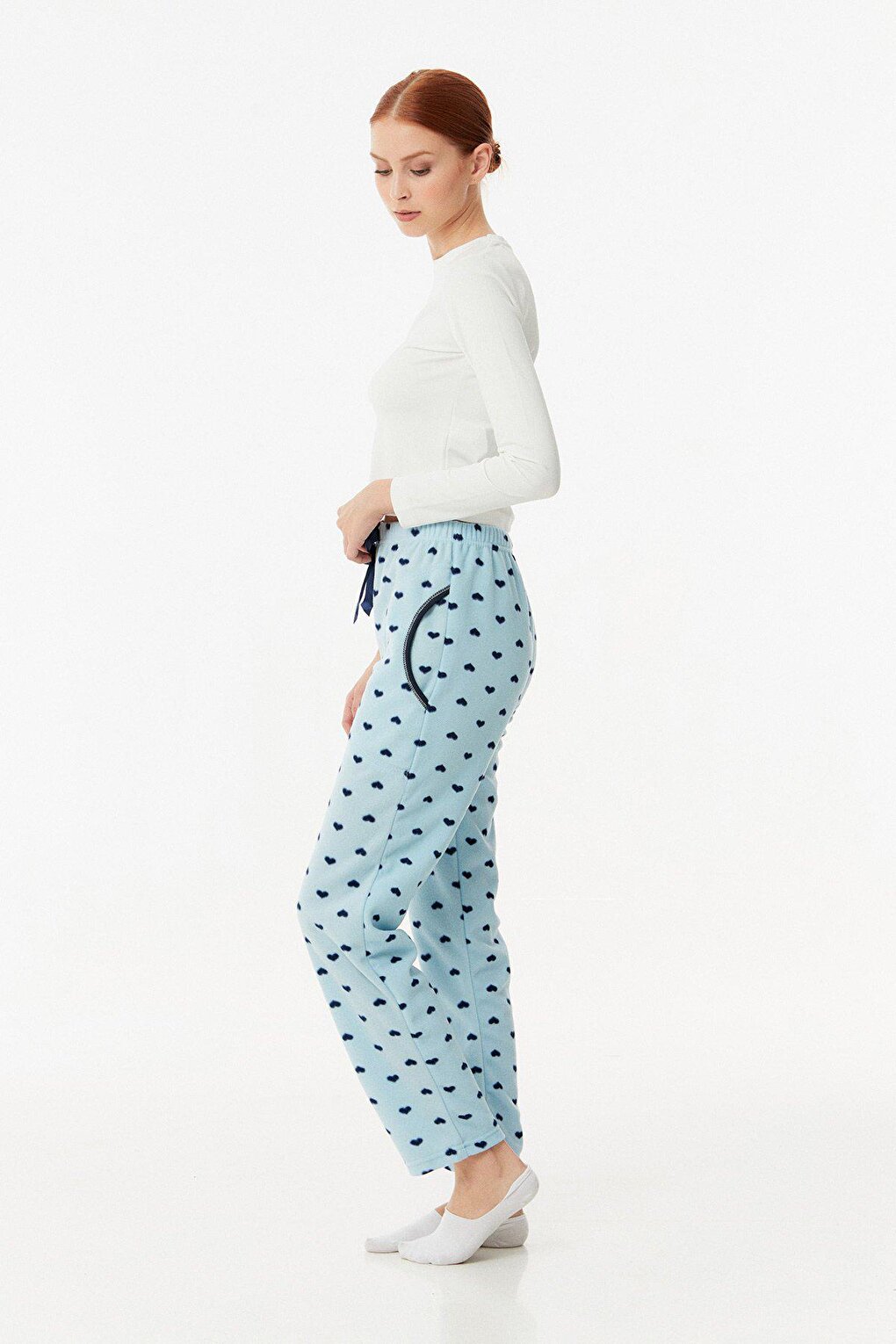 Panda Printed Pocket Fleece Pajama Bottoms