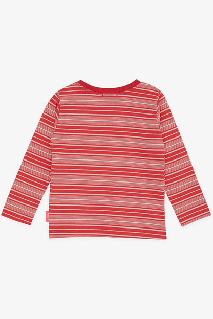 Girl's Long Sleeve T-Shirt Striped Pomegranate (Age 3-7)