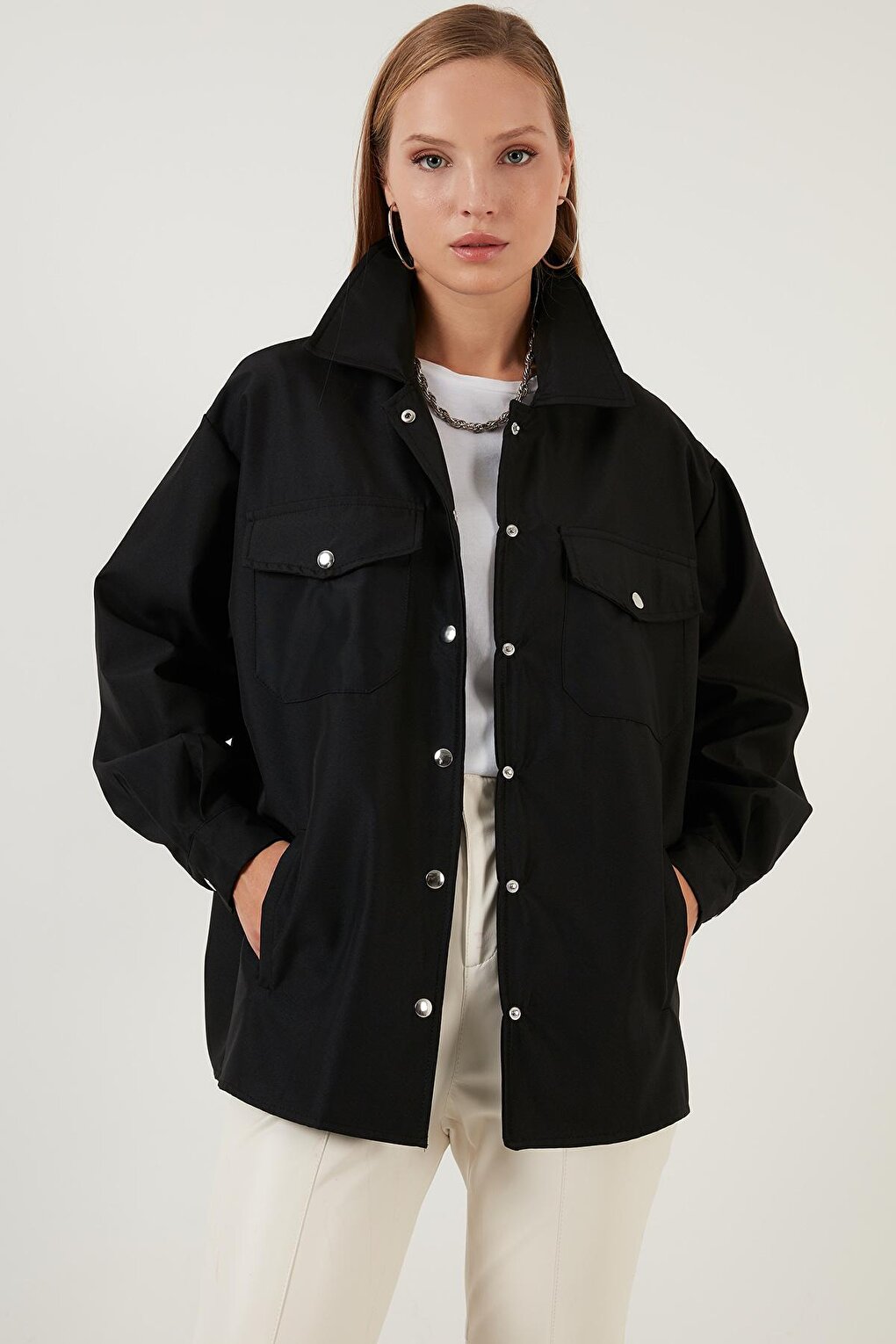 Oversize Pocketed Winter Shirt Jacket 6058385