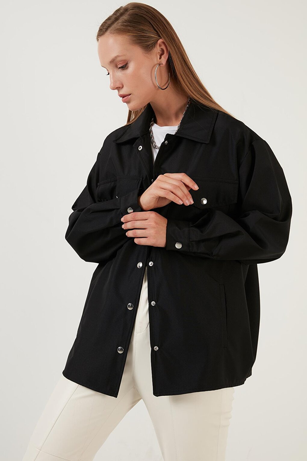 Oversize Pocketed Winter Shirt Jacket 6058385