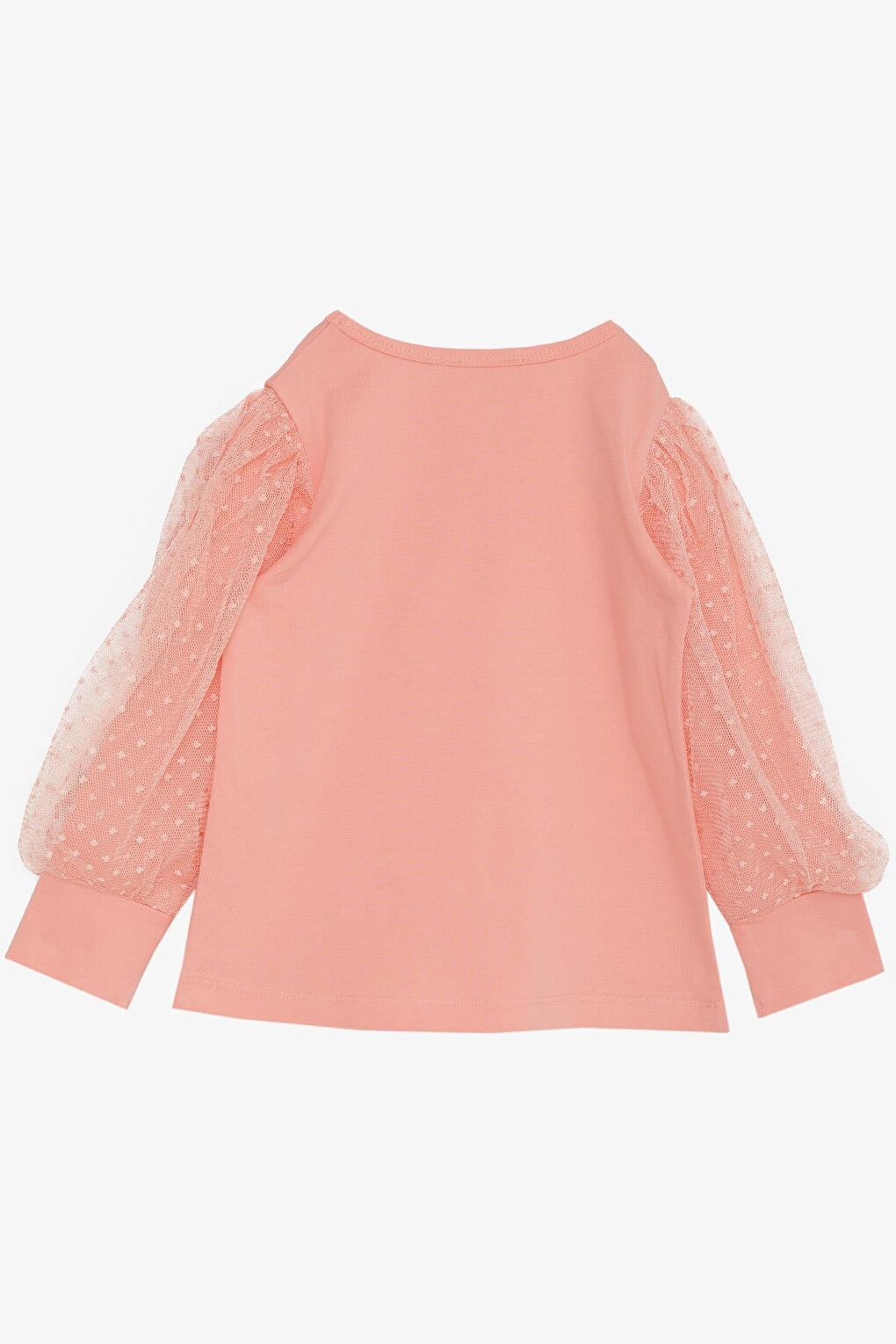 Girl's Blouse Sleeves Salmon with Tulle Detail (Age 3-7)