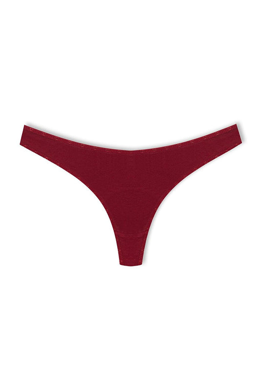 Cotton Heart Rubber Basic Thong Women's Panties